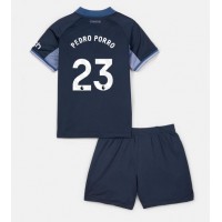 Camiseta Tottenham Hotspur Pedro Porro #23 Segunda Equipación Replica 2023-24 para niños mangas cortas (+ Pantalones cortos)